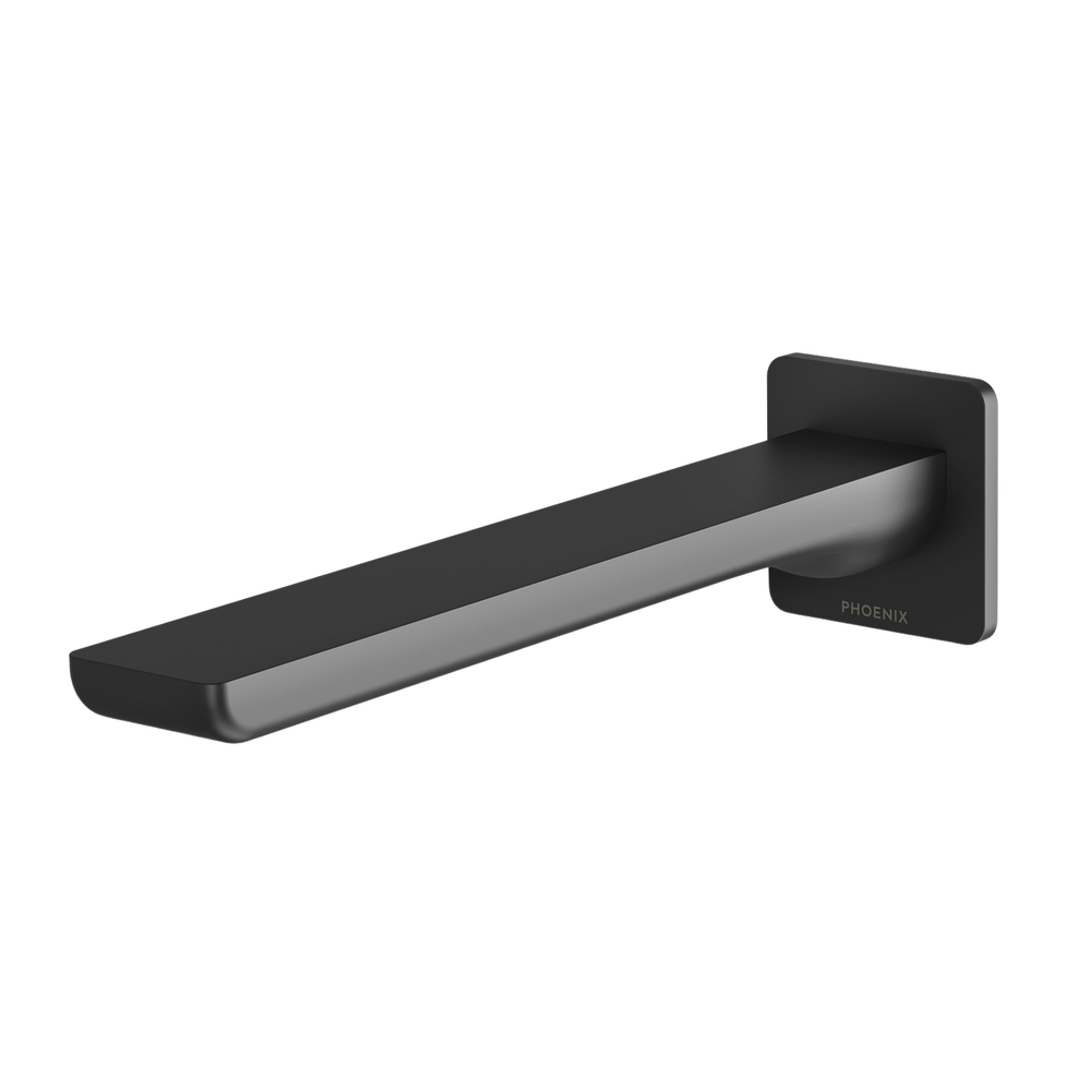 Gloss MKII Wall Basin / Bath Outlet 200mm  Matte Black