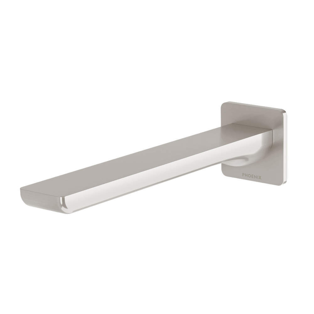 Gloss MKII Wall Basin / Bath Outlet 200mm  Brushed Nickel