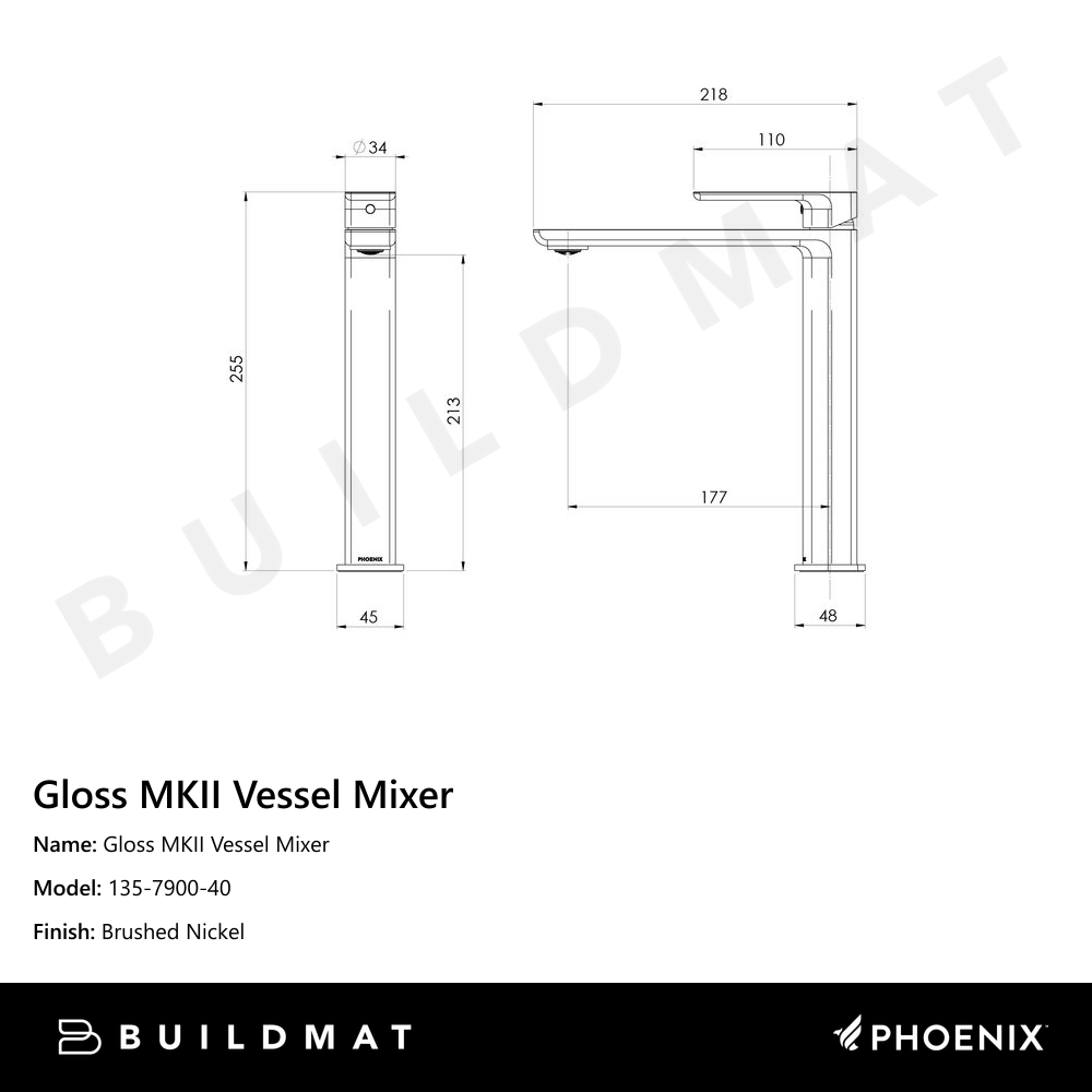 Gloss MKII Vessel Mixer Brushed Nickel