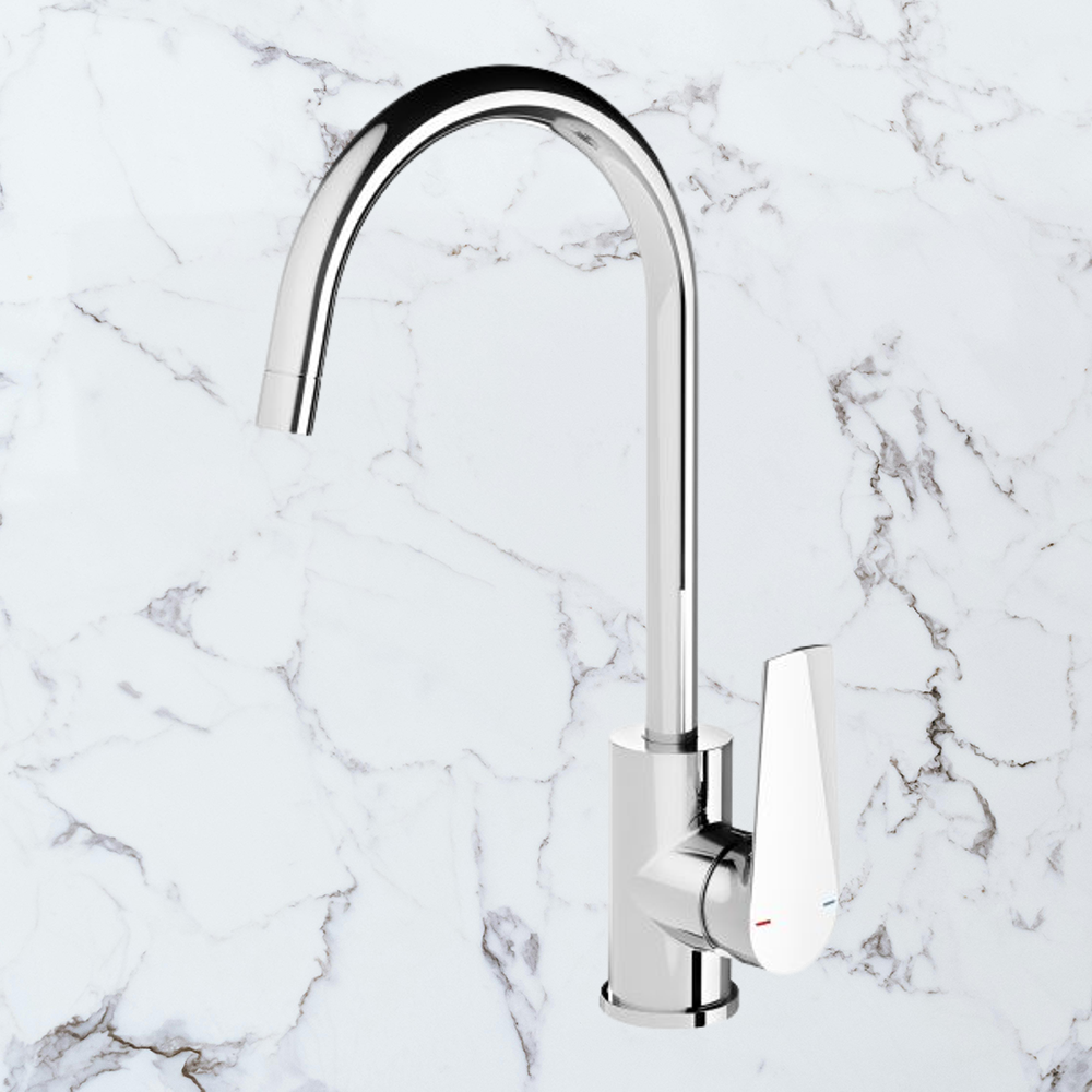 Arlo Sink Mixer 200mm Gooseneck Lead Free Chrome