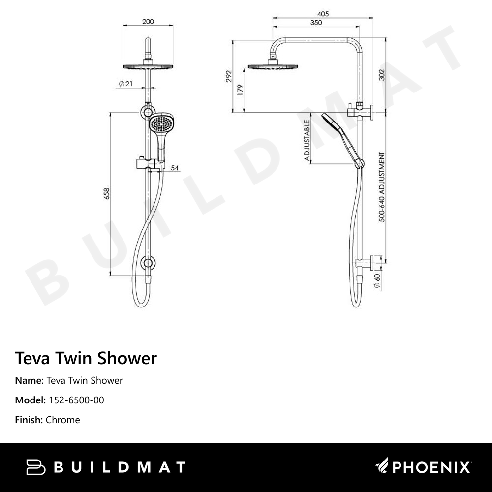 Teva Twin Shower Chrome