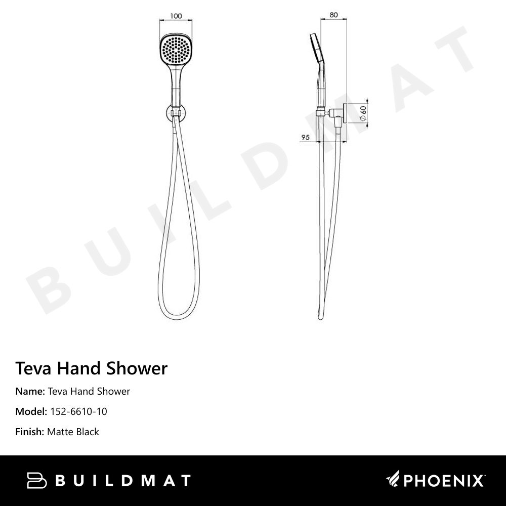 Teva Hand Shower Matte Black