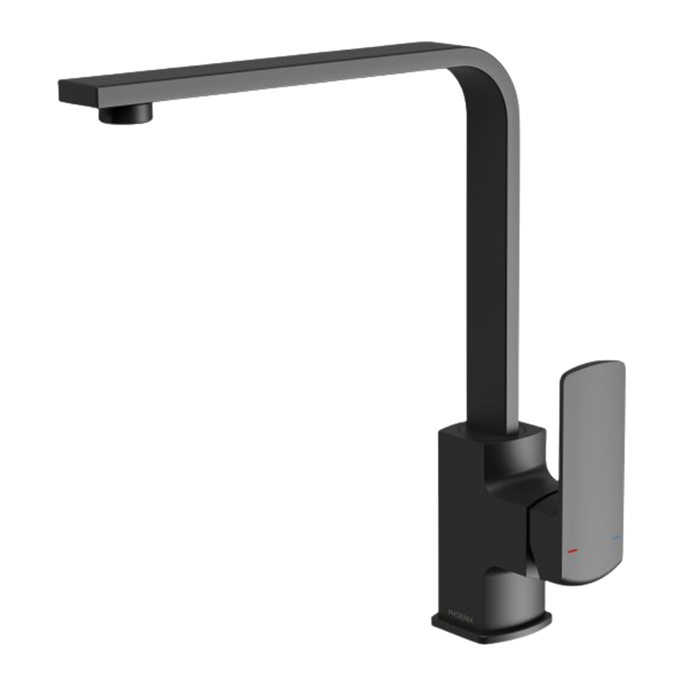 Teva Sink Mixer 200mm Squareline Lead Free 6 Star Matte Black