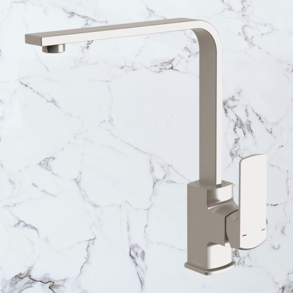 Teva Sink Mixer 200mm Squareline Brushed Nickel