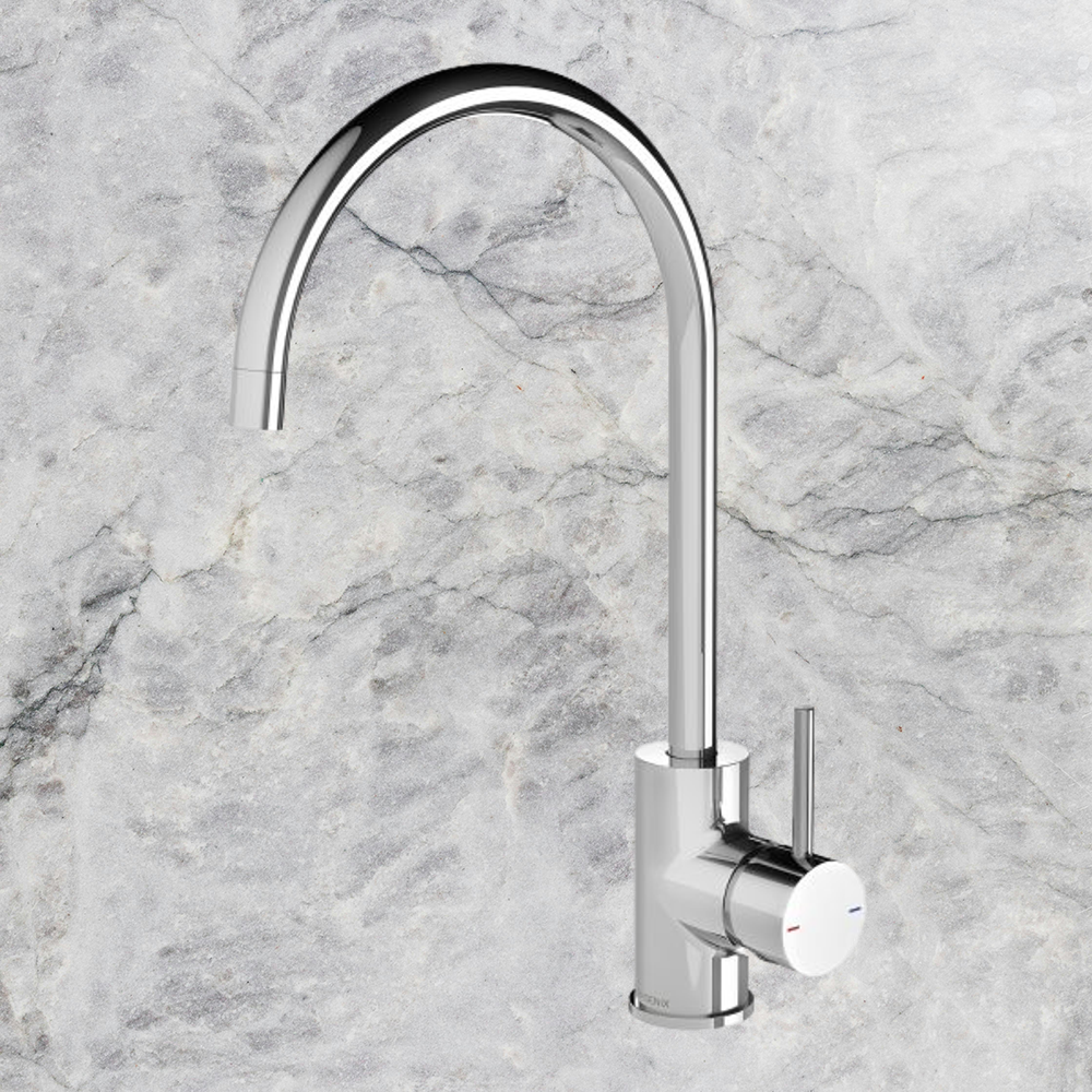 Pina Sink Mixer 200mm Gooseneck Lead Free Chrome