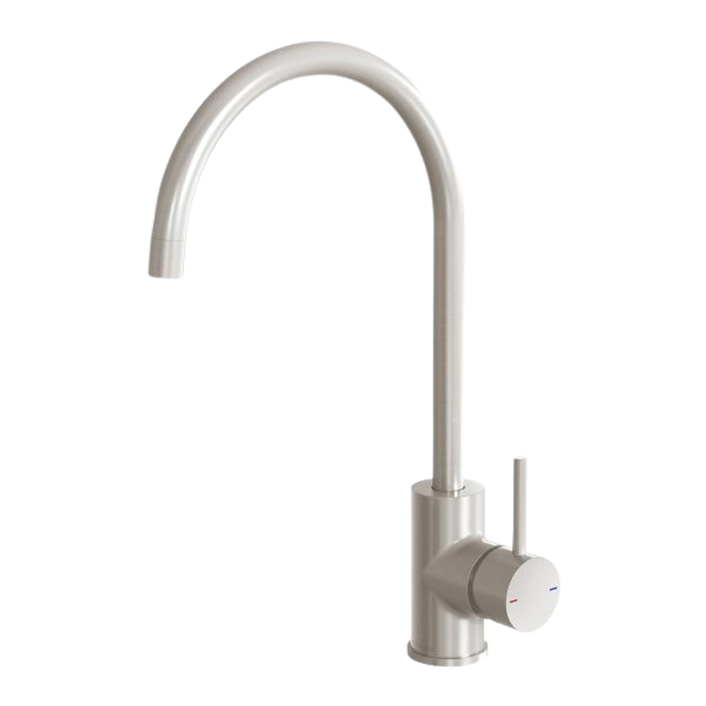 Pina Sink Mixer 200mm Gooseneck Brushed Nickel