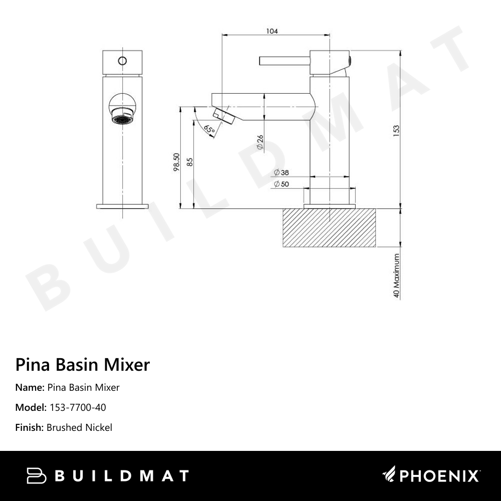 Pina Basin Mixer Brushed Nickel