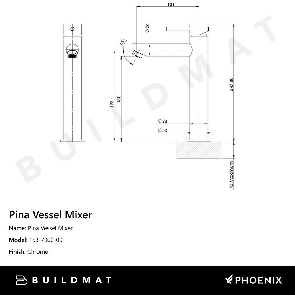 Pina Vessel Mixer Chrome