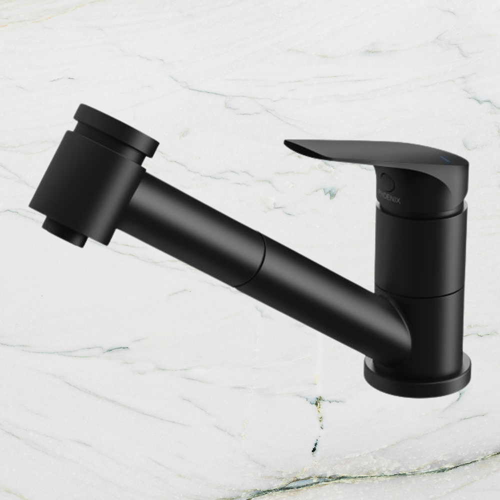 Ivy MKII Pull Out Sink Mixer with Veggie Spray Matte Black