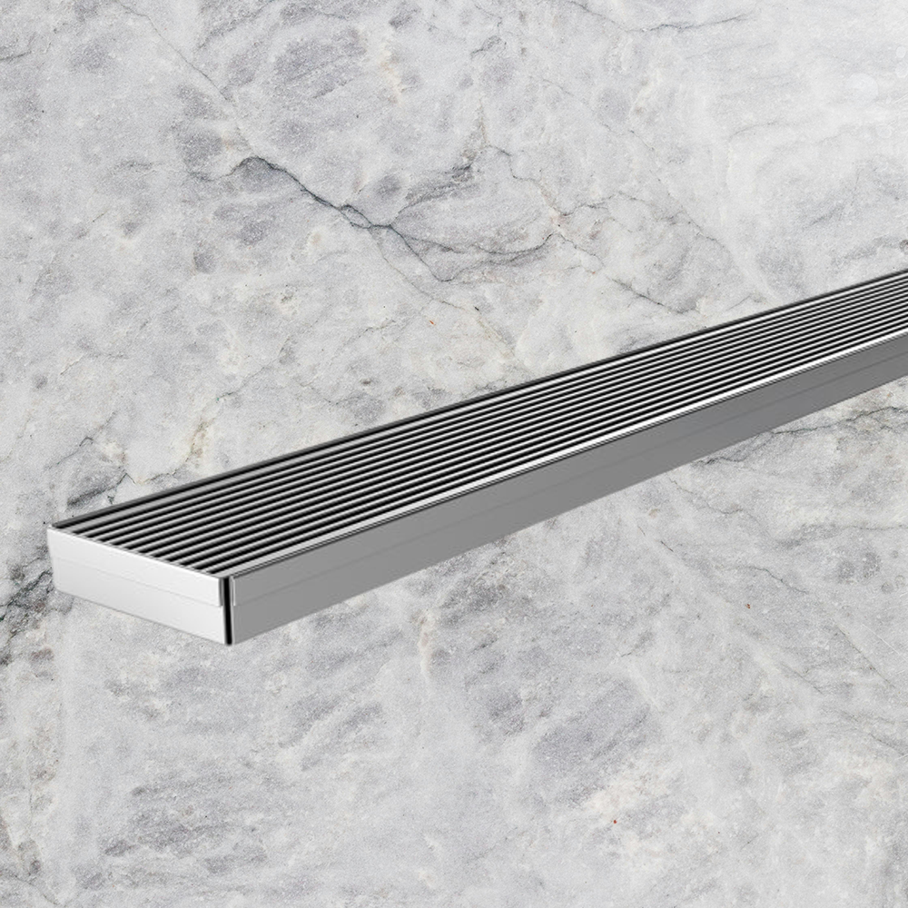 Phoenix Flat Channel Drain HG 75 x 900mm Outlet 45mm Stainless Steel