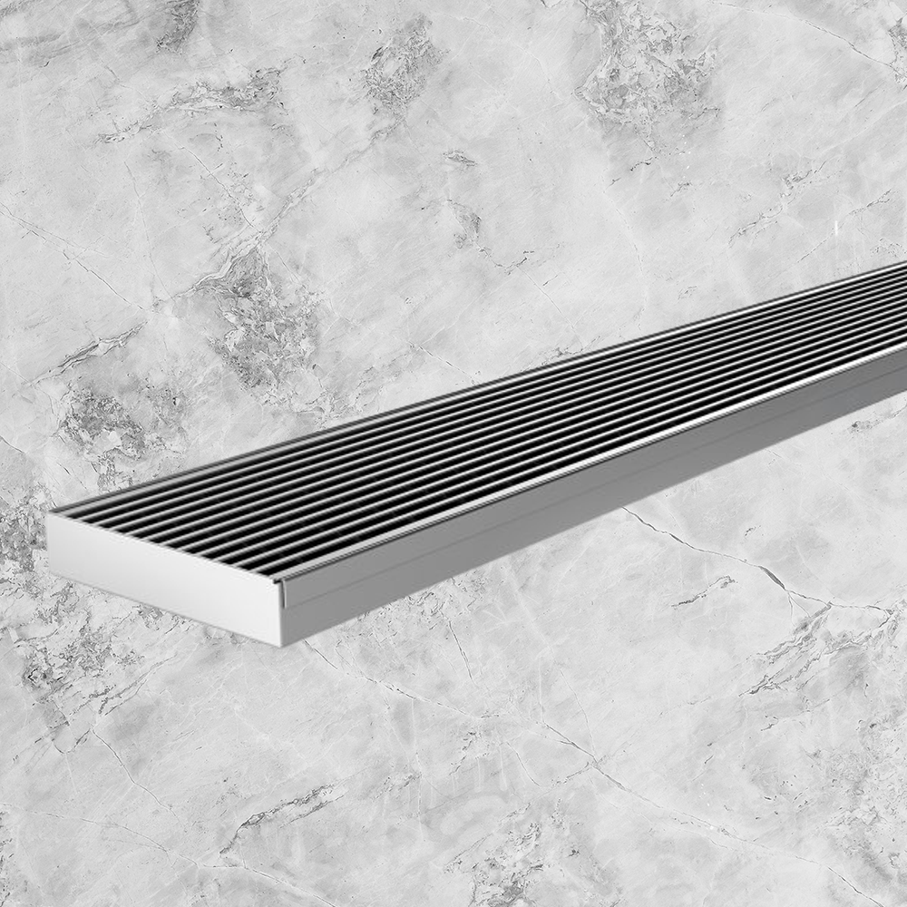 Phoenix Flat Channel Drain HG 100 x 600mm Outlet 90mm Stainless Steel