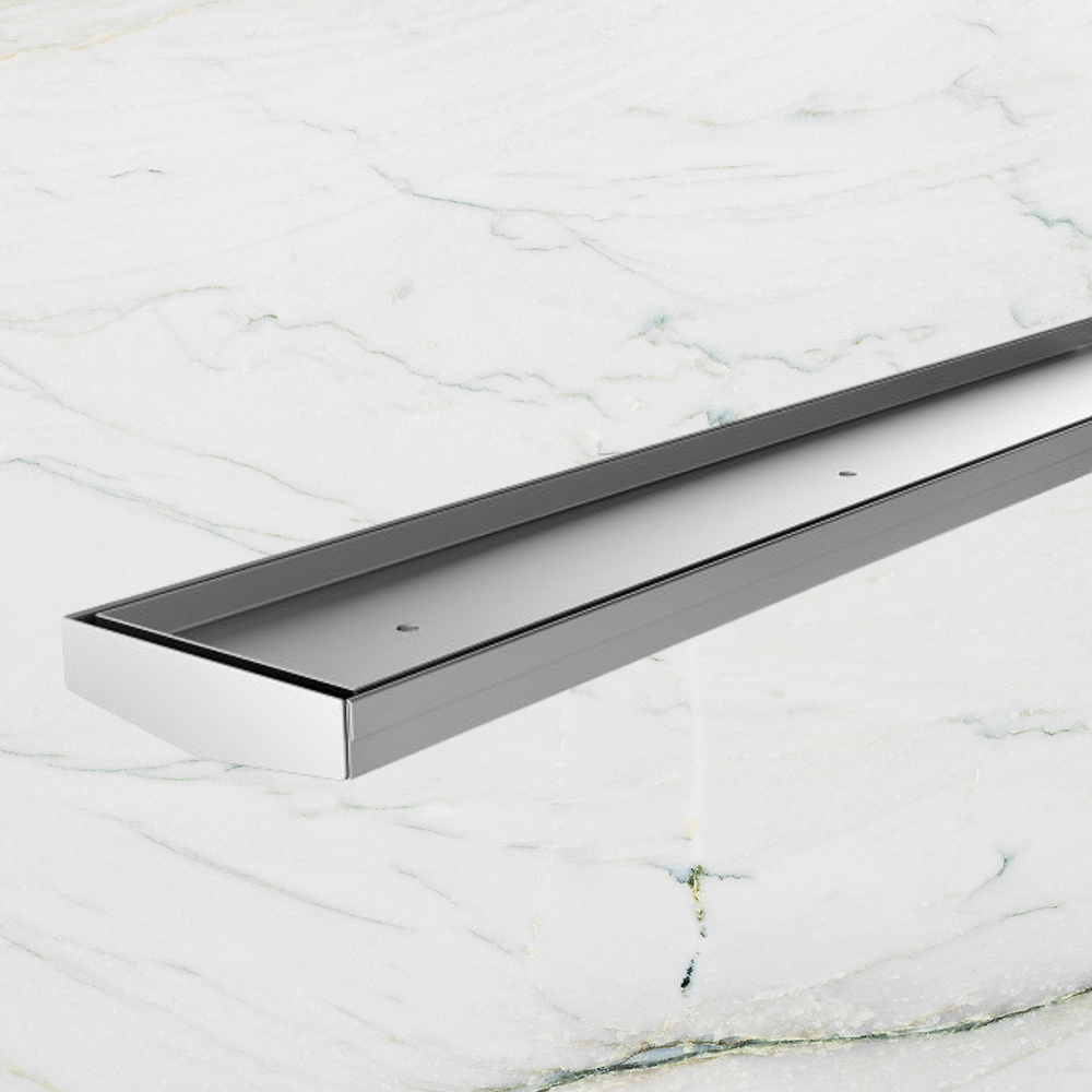 V Channel Drain TI 100 x 750mm Outlet 90mm Stainless Steel