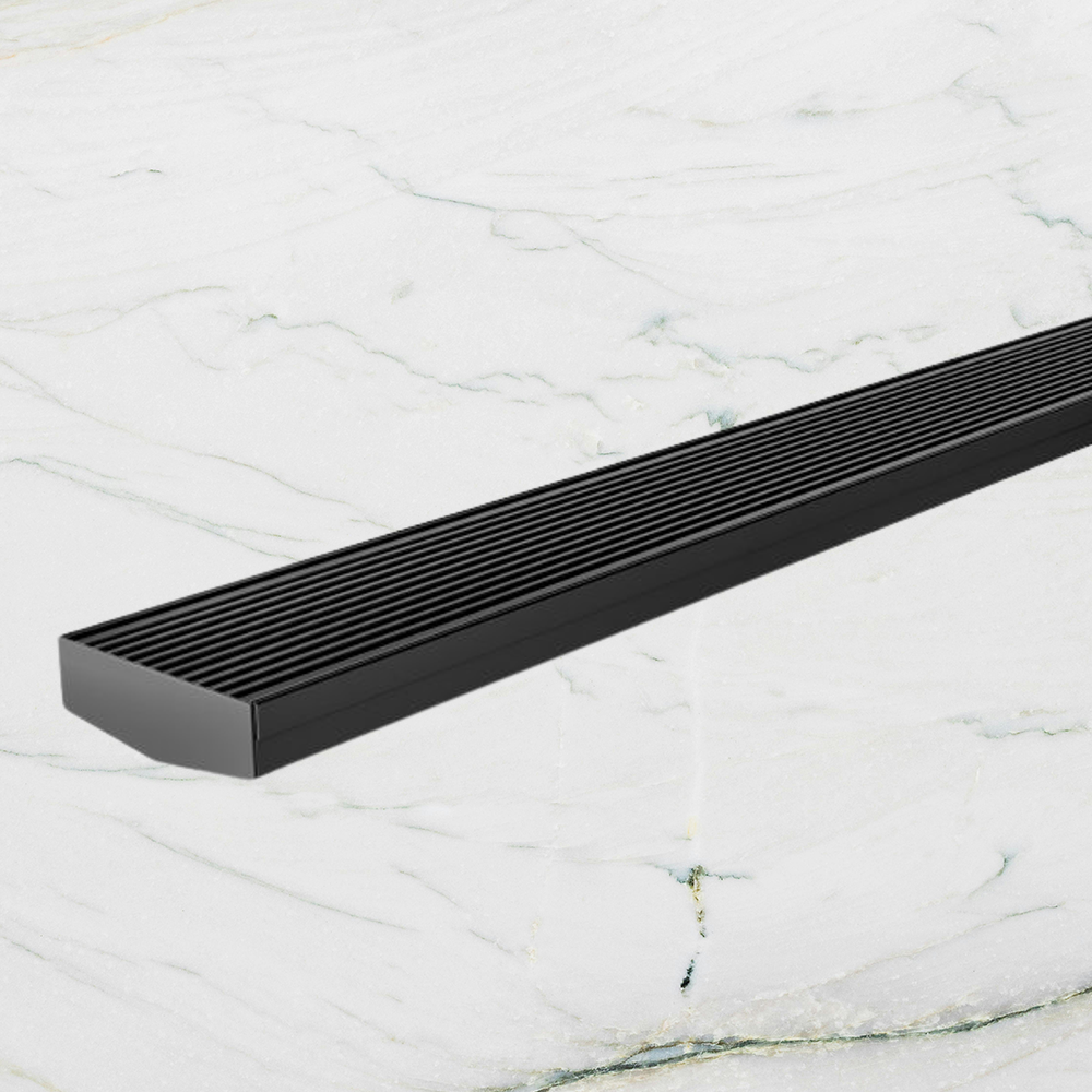 Phoenix V Channel Drain HG 75 x 600mm Outlet 45mm Matte Black