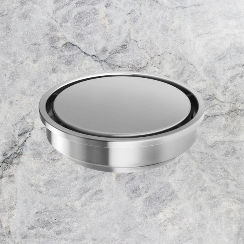 Phoenix Point Drain Round 100mm Outlet 90mm   Stainless Steel