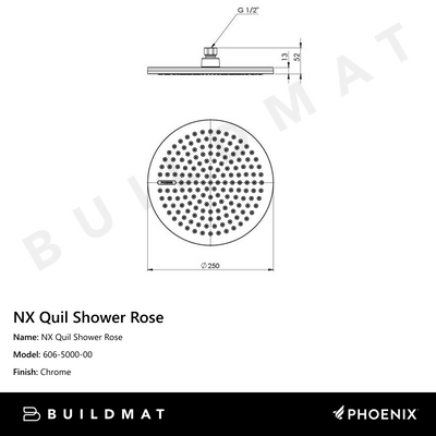 NX Quil Shower Rose Chrome