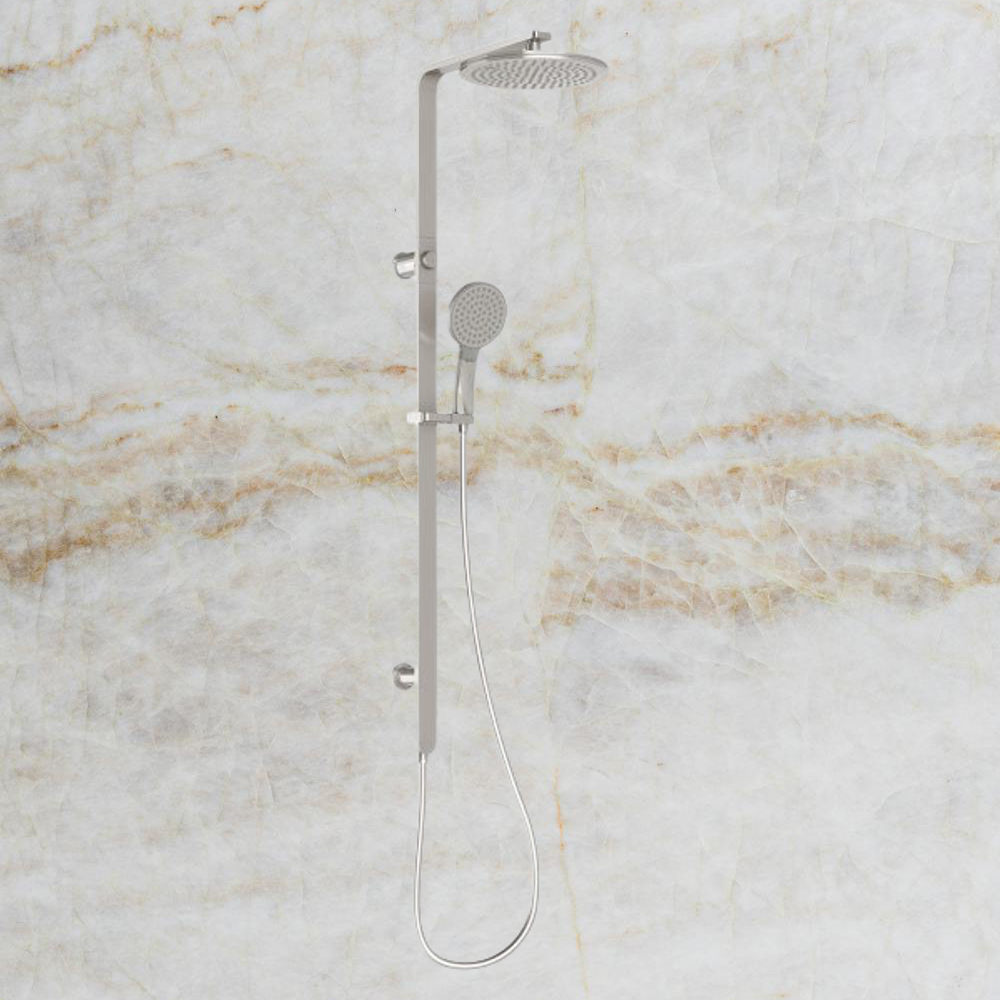 NX Quil Twin Shower Brushed Nickel