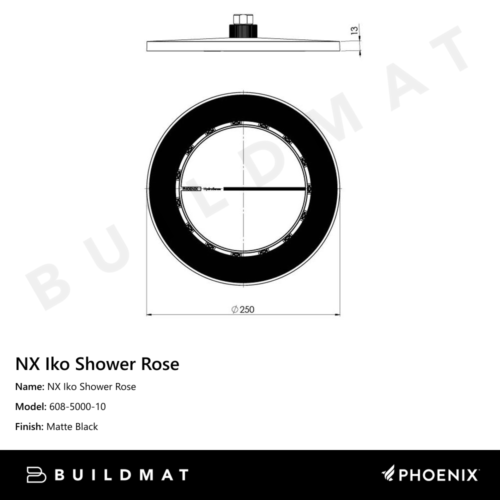 NX Iko Shower Rose Matte Black