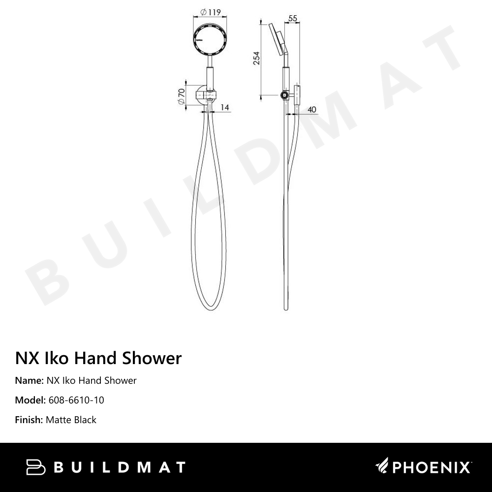 NX Iko Hand Shower Matte Black