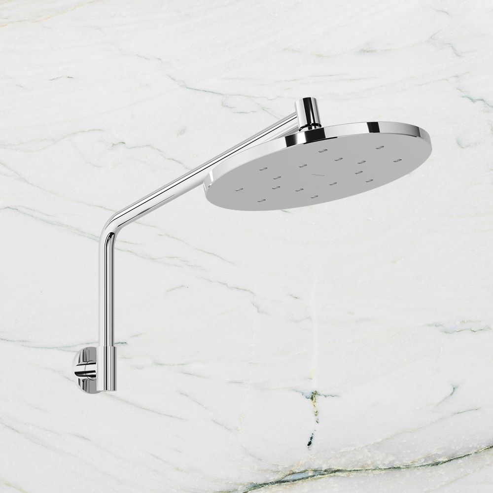 Ormond High-Rise Shower Arm & Rose Chrome