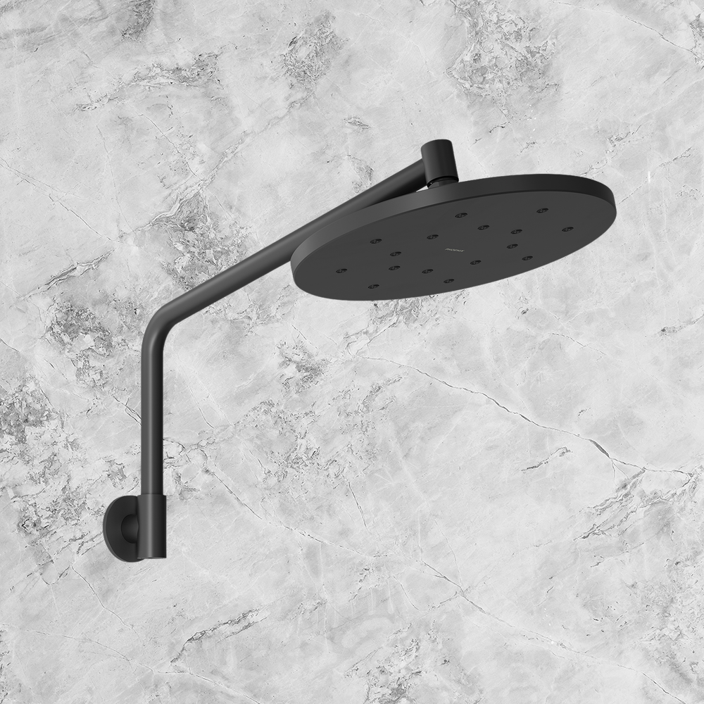 Ormond High-Rise Shower Arm & Rose Matte Black