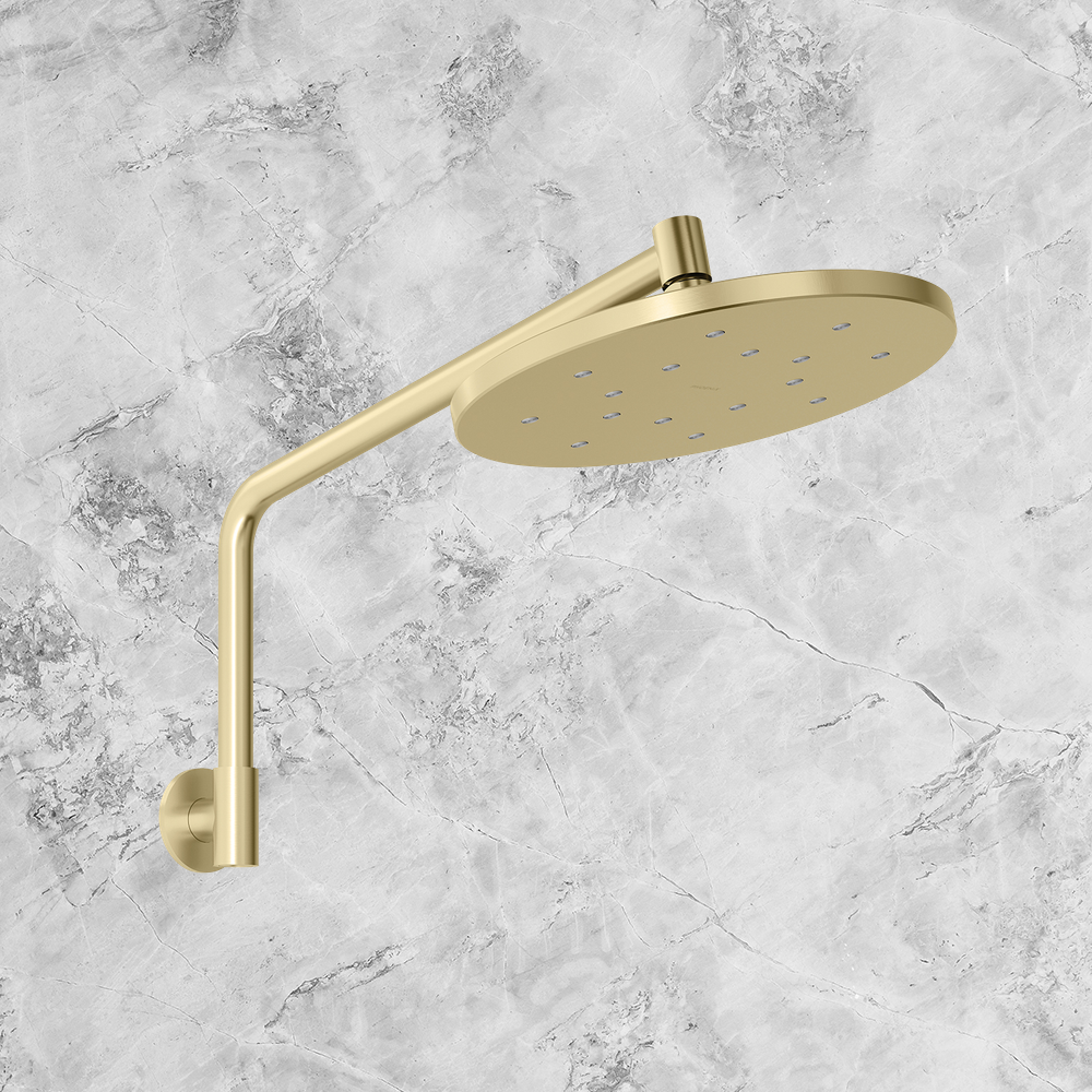 Ormond High-Rise Shower Arm & Rose Brushed Gold