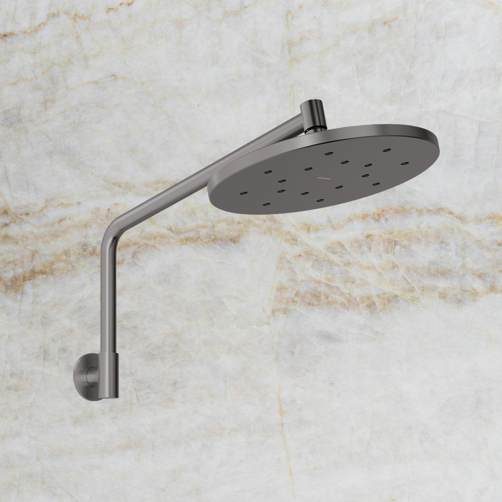 Ormond High-Rise Shower Arm & Rose Brushed Carbon