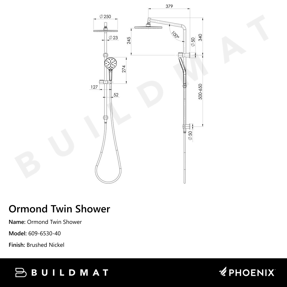 Ormond Twin Shower Brushed Nickel