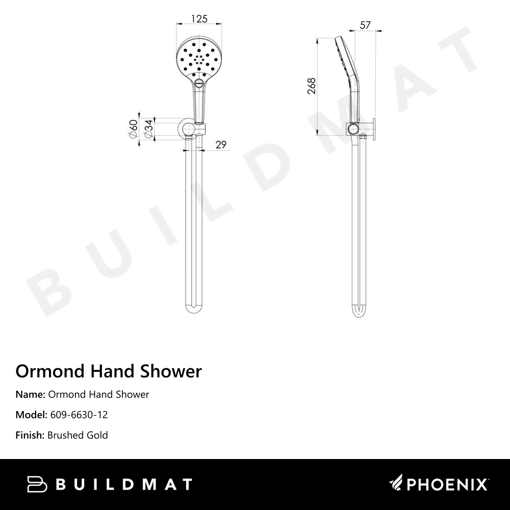 Ormond Hand Shower Brushed Gold