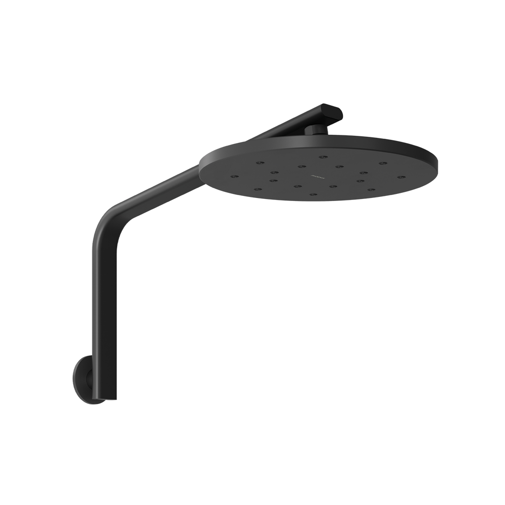 Oxley High-Rise Shower Arm & Rose  Matte Black