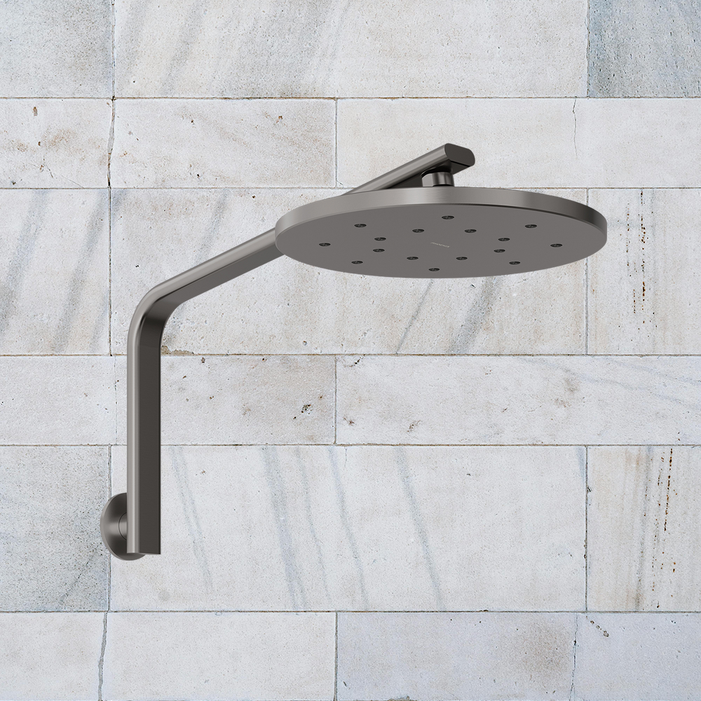 Oxley High-Rise Shower Arm & Rose  Brushed Carbon