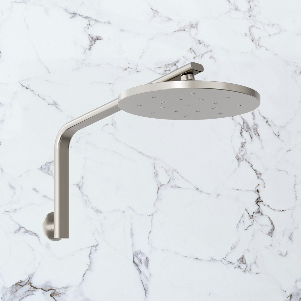 Oxley High-Rise Shower Arm & Rose  Brushed Nickel