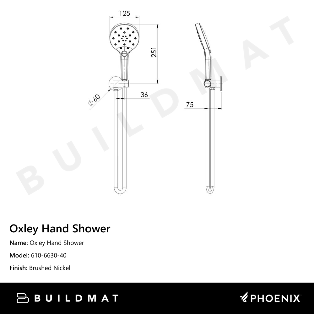 Oxley Hand Shower Brushed Nickel