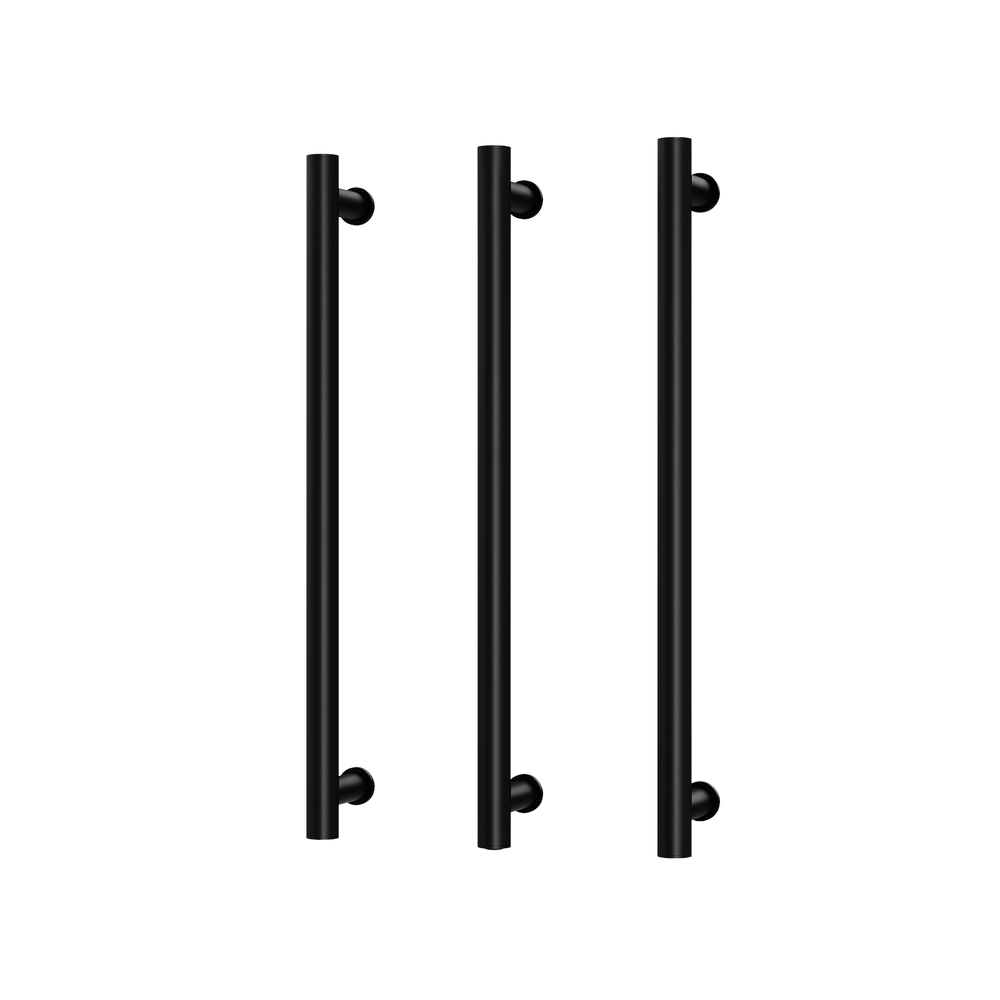 Phoenix Heated Triple Towel Rail Round 600mm Matte Black