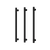 Phoenix Heated Triple Towel Rail Round 600mm Matte Black