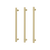 Phoenix Heated Triple Towel Rail Round 600mm Brushed Gold