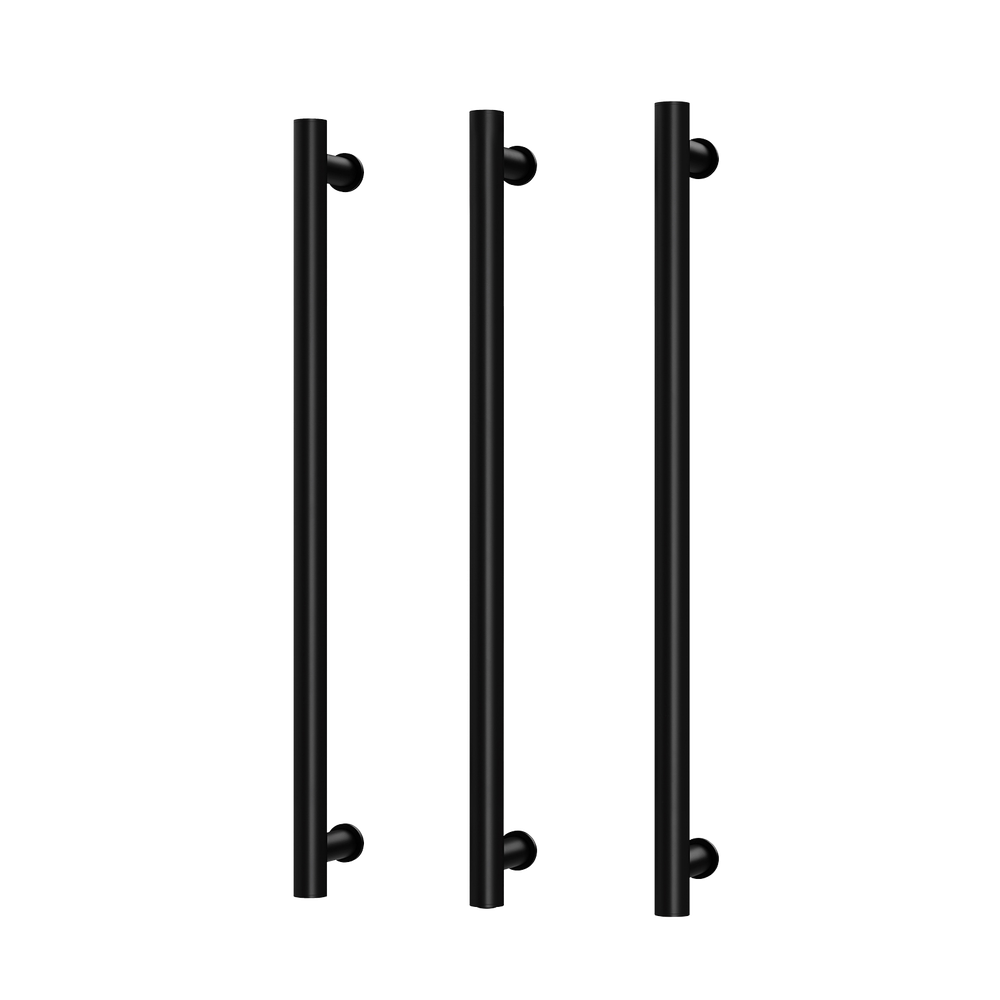 Phoenix Heated Triple Towel Rail Round 800mm Matte Black