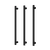 Phoenix Heated Triple Towel Rail Round 800mm Matte Black