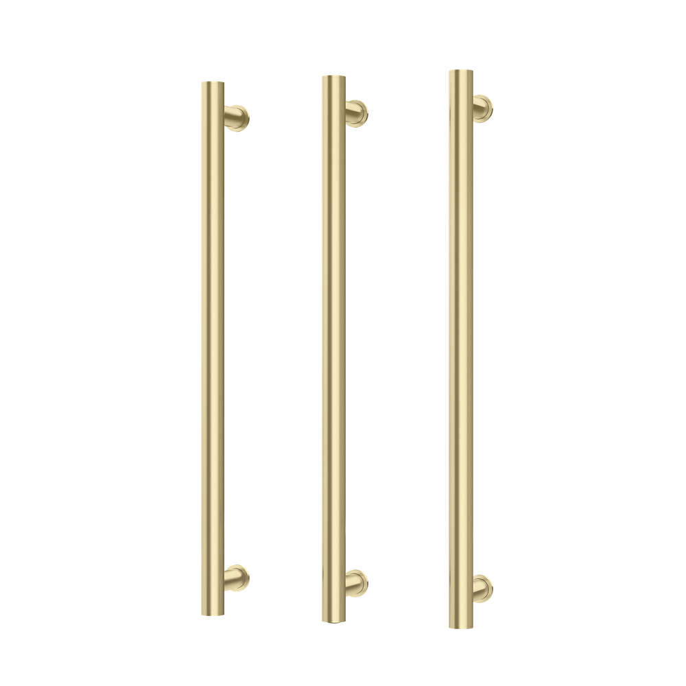 Phoenix Heated Triple Towel Rail Round 800mm Brushed Gold