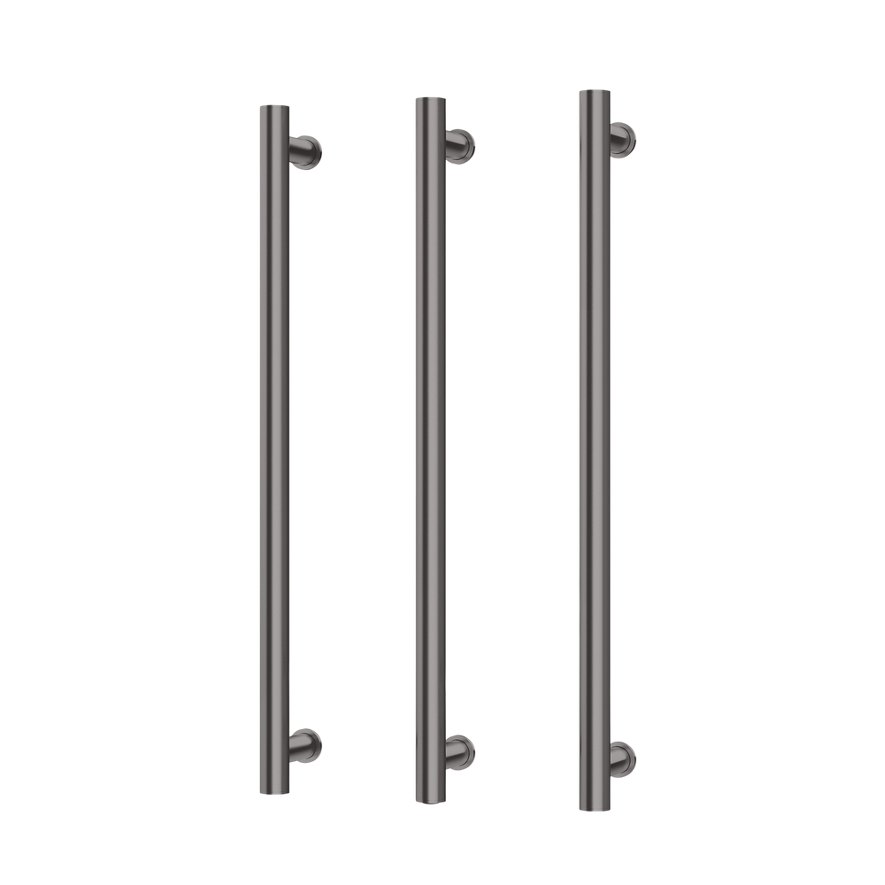 Phoenix Heated Triple Towel Rail Round 800mm Brushed Carbon