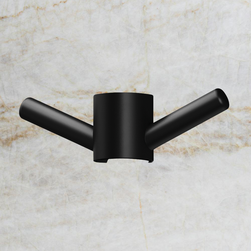 Phoenix Vertical Rail Hook Round Matte Black