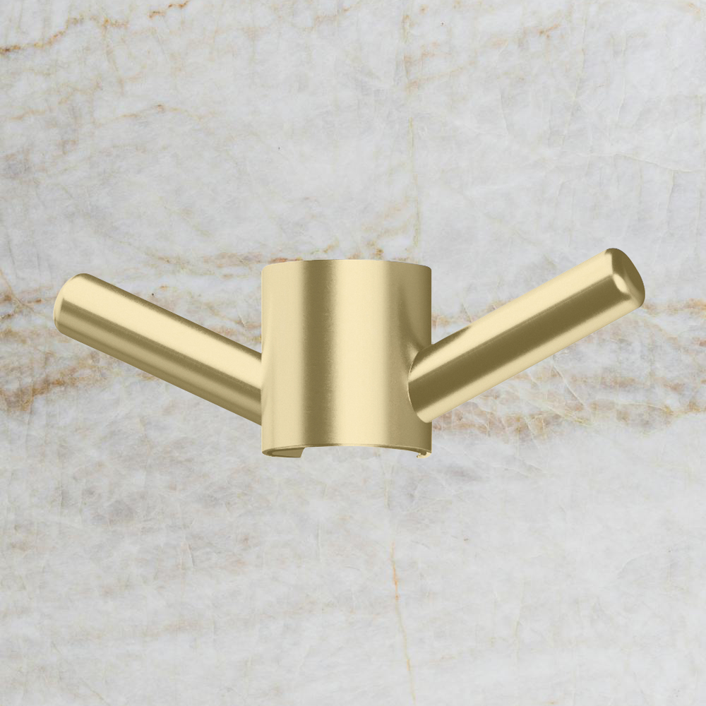 Phoenix Vertical Rail Hook Round Brushed Gold