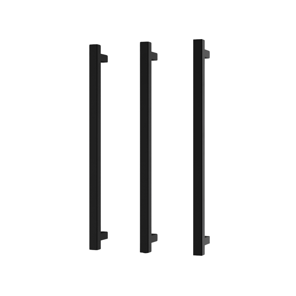 Phoenix Heated Triple Towel Rail Square 600mm Matte Black