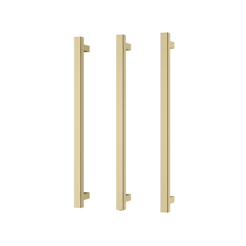 Phoenix Heated Triple Towel Rail Square 600mm Brushed Gold