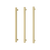 Phoenix Heated Triple Towel Rail Square 600mm Brushed Gold