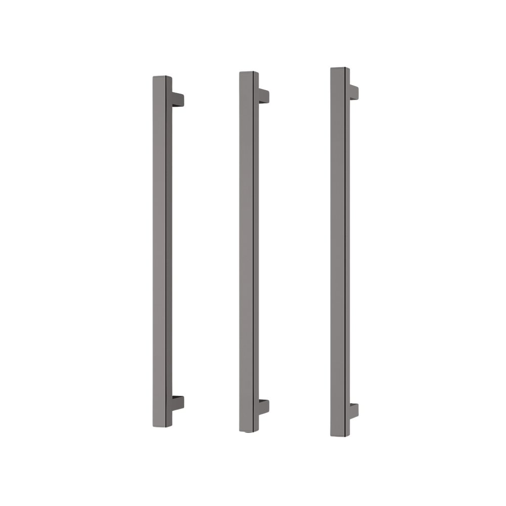 Phoenix Heated Triple Towel Rail Square 600mm Brushed Carbon