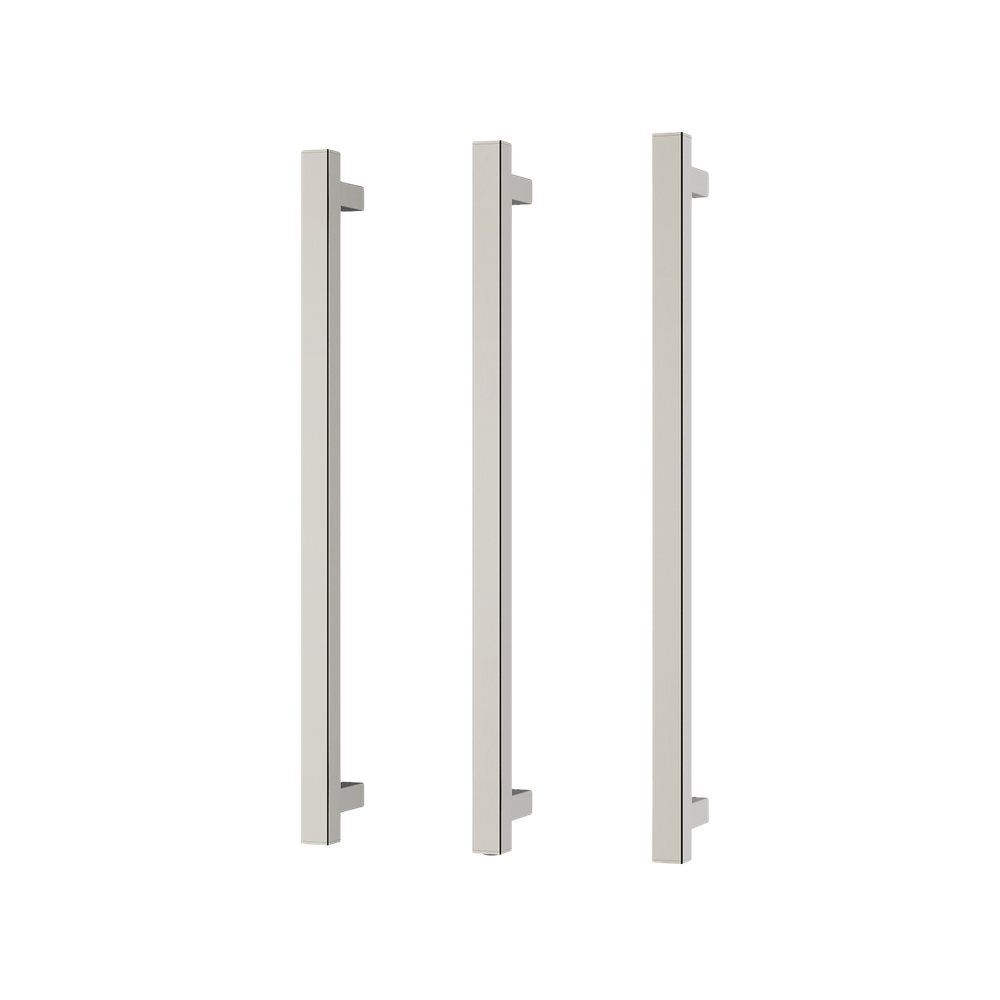 Phoenix Heated Triple Towel Rail Square 600mm Brushed Nickel