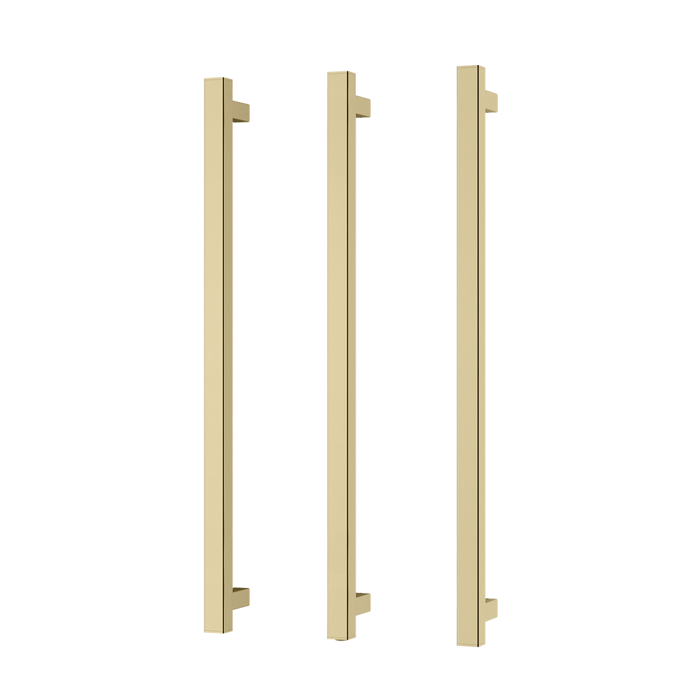 Phoenix Heated Triple Towel Rail Square 800mm Brushed Gold