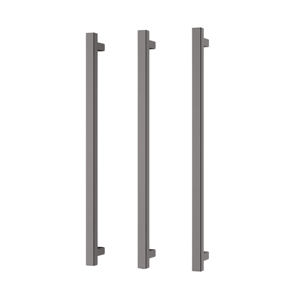 Pheonix Heated Triple Towel Rail Square 800mm Brushed Carbon