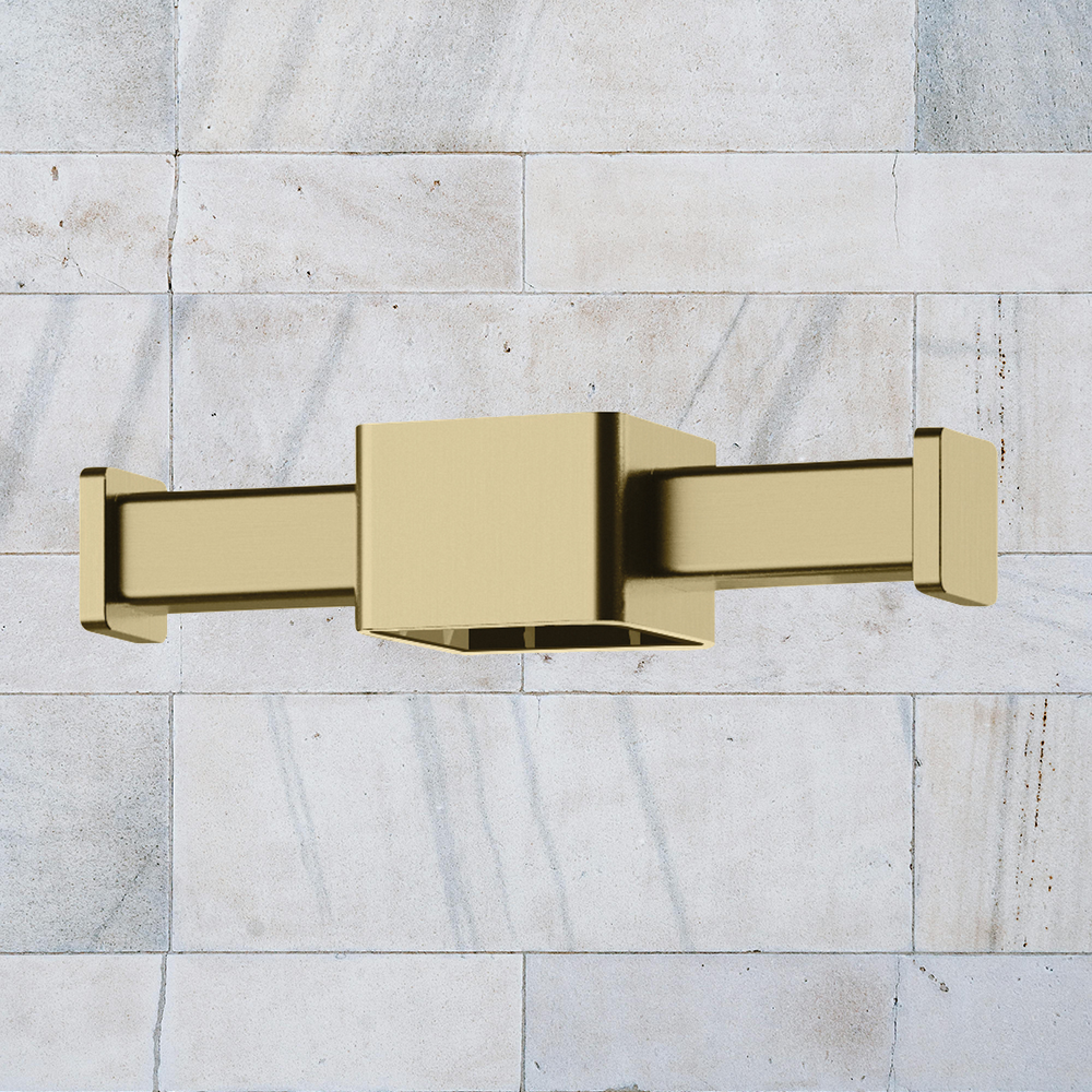 Phoenix Vertical Rail Hook Square Brushed Gold