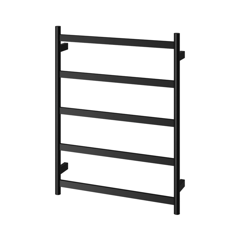 Phoenix Five Flat Bar Heated Towel Ladder 550mm x 740mm Matte Black